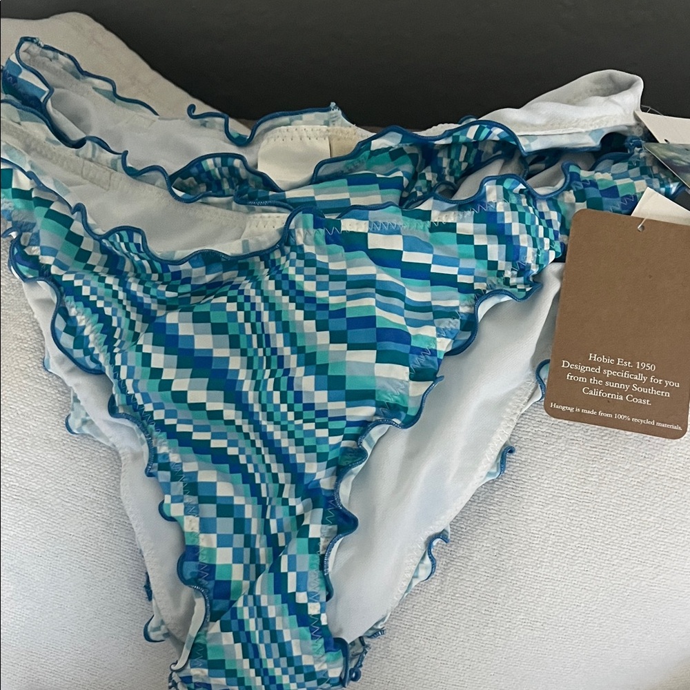 Hobie Blue and White Checkered Bikini